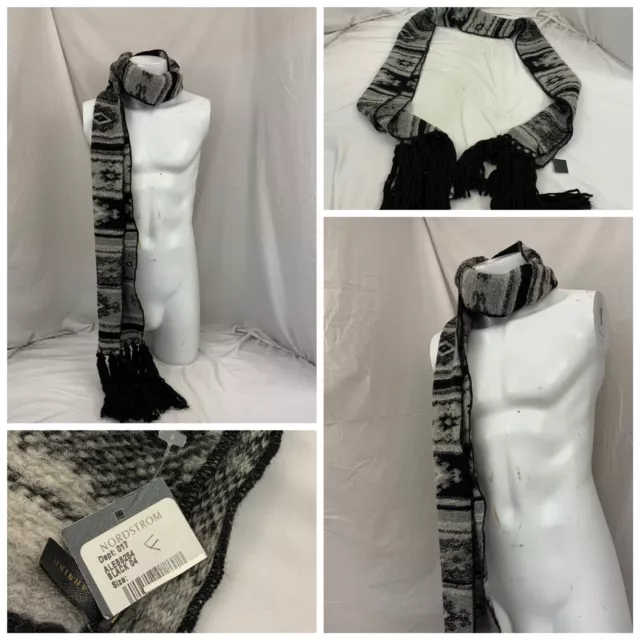 Nordstrom Scarf Long Gray Wool Poly Acrylic Made in Italy NWT Flipz B338