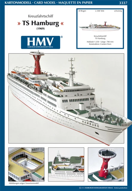 Produktbild von KARTONMODELL FRACHT- UND Fahrgastschiff Nordstjernen 1:250 HMV Hamburger Mode... EUR 17,99 - DE
