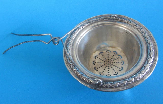 Passe-thé Ancien En Argent Massif - 16 Grammes - Art De La Table Vintage