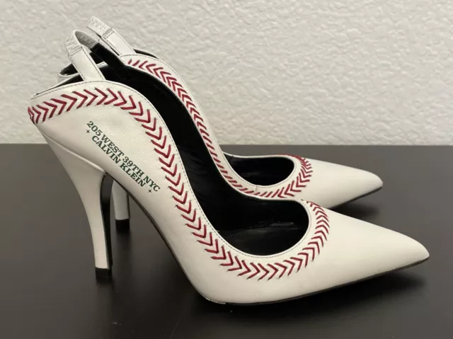 💥CALVIN KLEIN 205W39NYC Jackie Mitchell Baseball Heels Sz 37= Women’s Sz 6.5-7