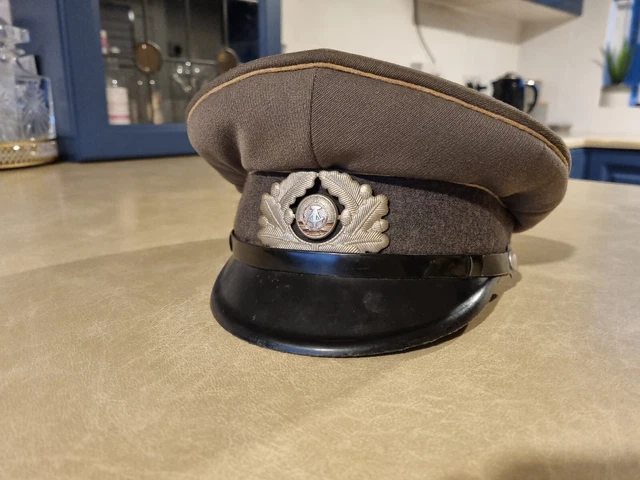 Original East German NVA army visor cap Air forces military peaked hat NEW main image 0
