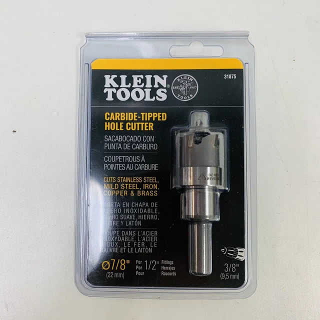 Klein Tools 31875 7/8 inch Carbide Hole Cutter Drill Bit