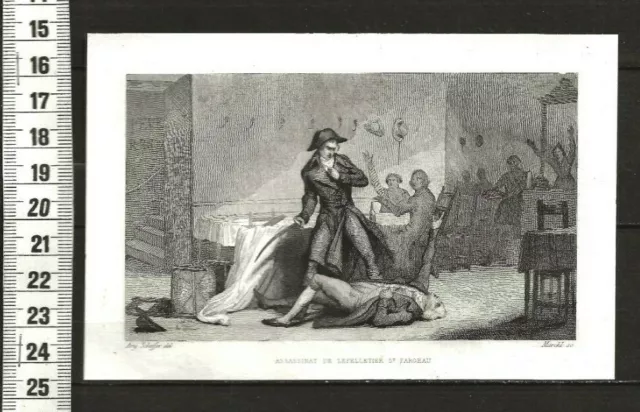 G236 / Gravure 1865 /  Assassinat De Lepelletier St Fargeau