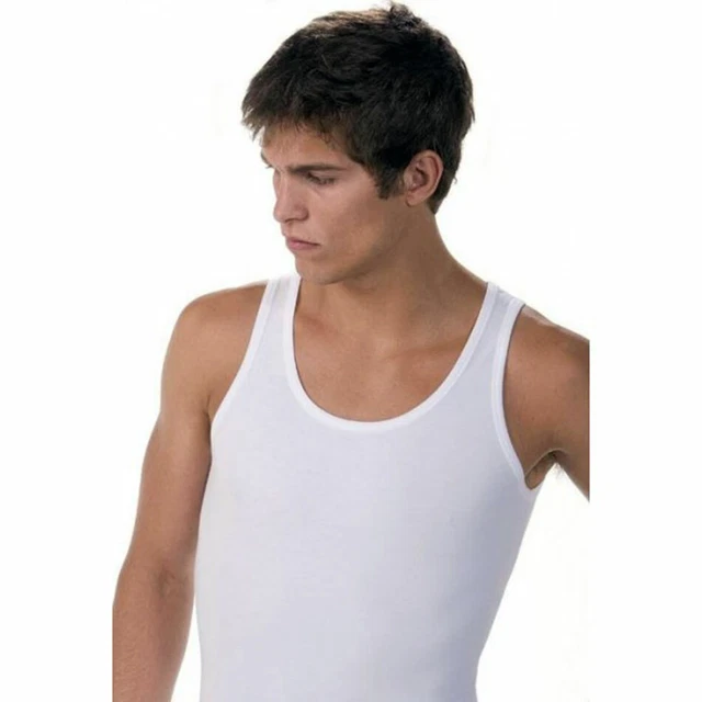 Canotta spalla larga in puro cotone costa 2x2 | Underwear