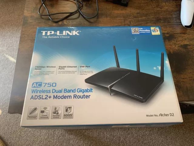 TP Link Archer D2 Gigabit Router ADSL2+ Dual Band Wireless Boxed