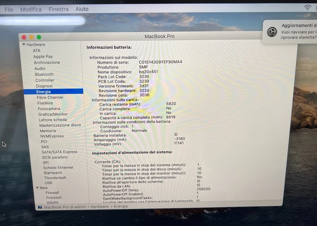 APPLE Macbook Pro 13" 2014 core i5 2.8 8Gb Ram 128Gb SSD ricondizionato grado BC 8