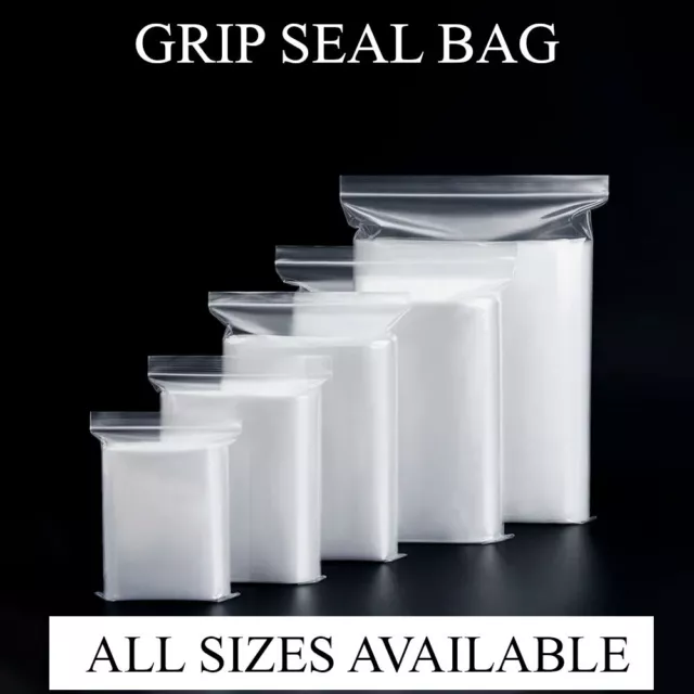 Grip Seal Bags Self Resealable Grip Poly Plastic Clear Mix S to L All Sizes