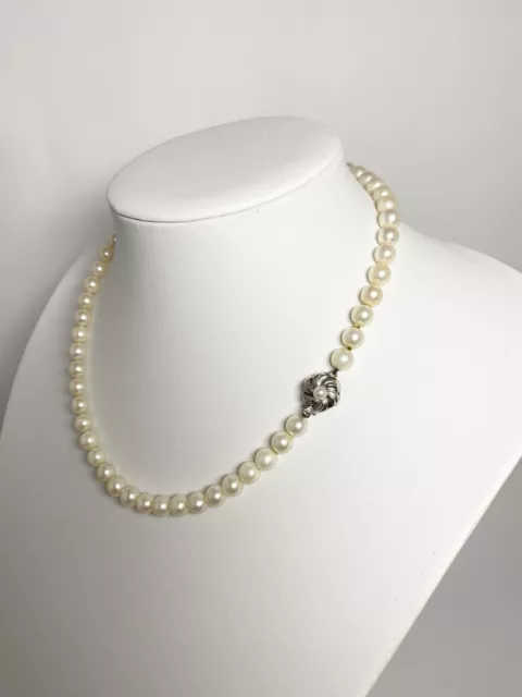 Kifo München Akoya Perlenkette 925 Silber 45cm 7mm Antik Vintage Echt Perle