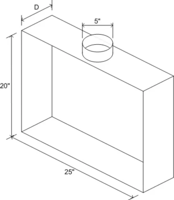 20 X 25 X 12 With Takeoff HVAC SUPPLY/RETURN AIR PLENUM GALVANIZED 26 GAUGE