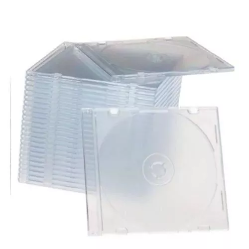 50 SLIM CLEAR 5.2mm jewel CD Cases with CLEAR Tray single Disc case