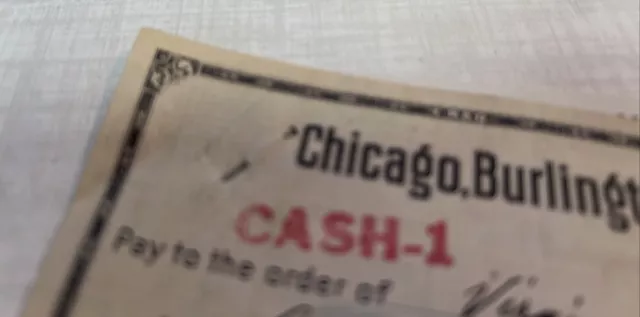 (2) 1948 Chicago Burlington Quincy Railroad Company Cancelled CheckS 4 CLAIMS 6