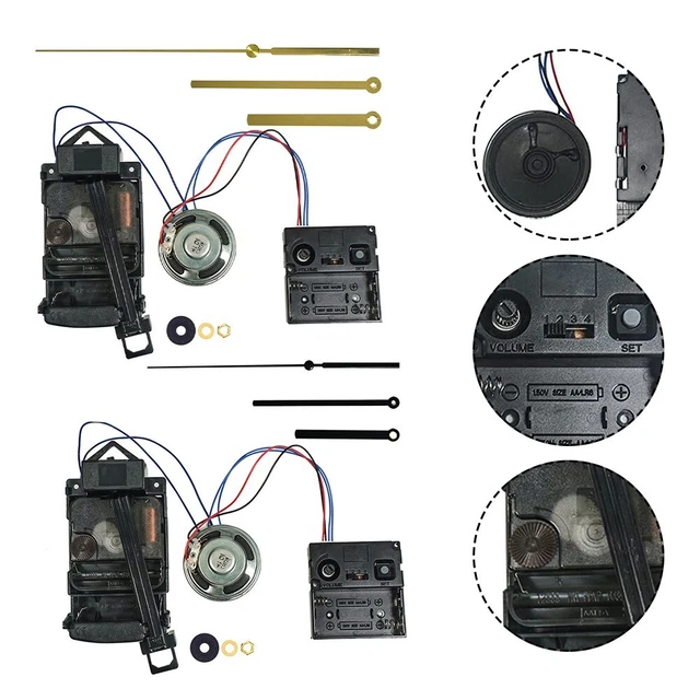DIY PENDULUM CLOCK Repair Kit Battery Powered Movement with Music Chime ...