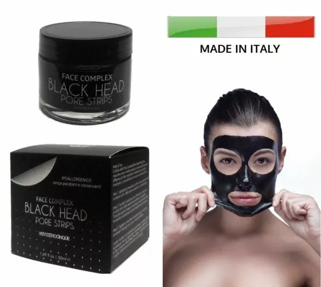 Black Mask Head Maschera Bellezza Viso Faccia Pulizia Pelle Rimuove Punti Neri