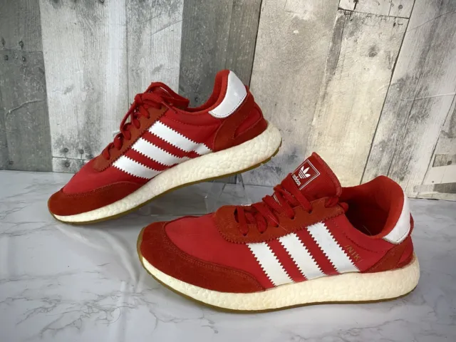 Adidas Iniki Runner Red White Gum Running Shoes BY9728 Mens Size 10 Sneakers