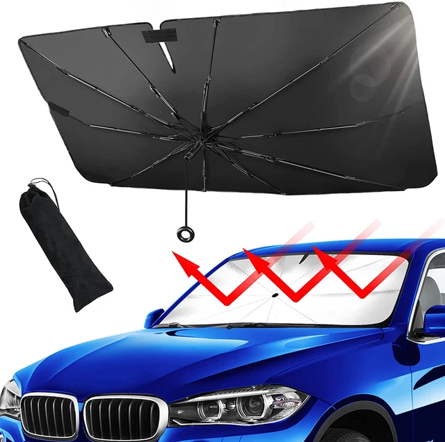 Car Windshield Sun Shade Umbrella,Pull Ring Car Sunshade Front Window Cover,Fold