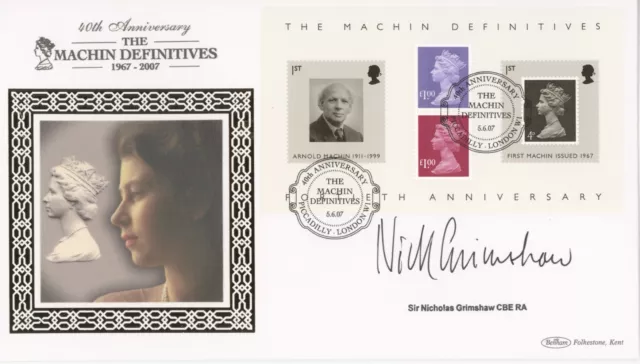 MACHIN DEFINITIVES First Day Cover 2007 ZERTIFIZIERT SIGNIERT NICHOLAS GRIMSHAW