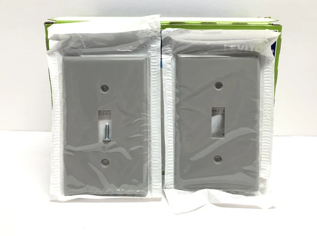 Cubierta de placa de pared con interruptor Leviton acabado gris de 1 pandilla (paquete de 25)