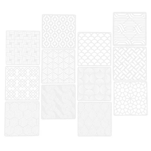 12 Pcs Schablone Geometrische Zeichnungsvorlage Blumendekor Schimmel