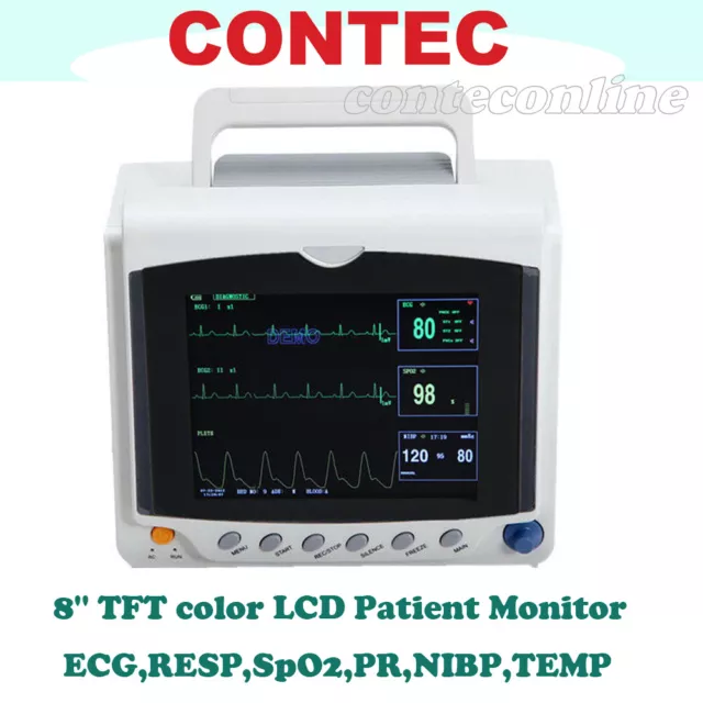 ICU Patient Monitor Vital Signs Monitor 6-parameter ECG NIBP SPO2 PR RESP TEMP