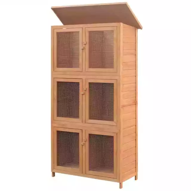 Cage pour animaux 6 compartiments Bois vidaXL 2