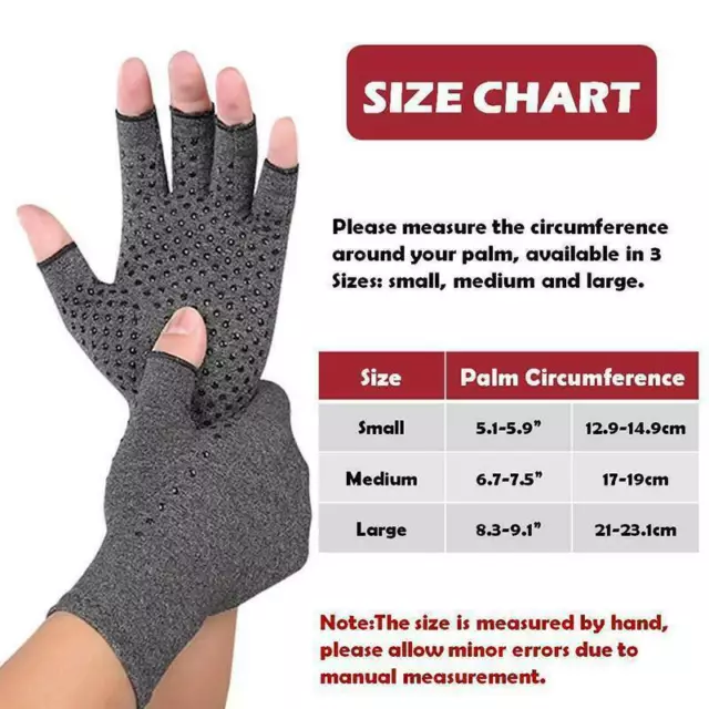 2pcs Anti Arthritis Compression Gloves Magnetic Hand Support Wrist Pain Therapy 2