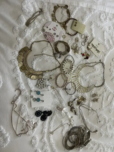 Costume Jewellery Vintage Bulk Lot , Necklaces , Earrings And Bangles