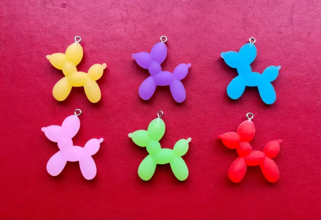 Balloon Dog Keyring Bag Charm Resin Pendant Charm Various Colours