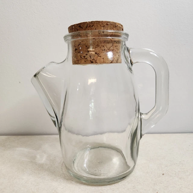 Vintage Wheaton Glass Snack Server Nuts Candy Cork Top Snubnose Jar Bottle