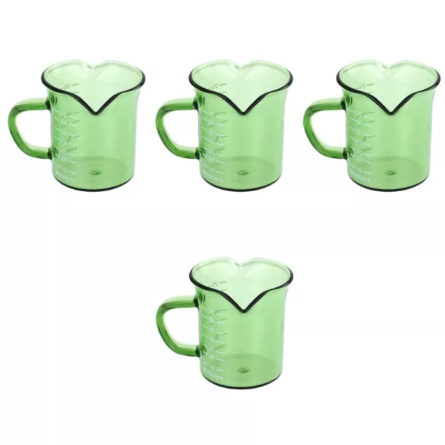 Set of 4 Doppelmund-Milchbecher-Messbecher Glas Büro Kaffeebecher Küche