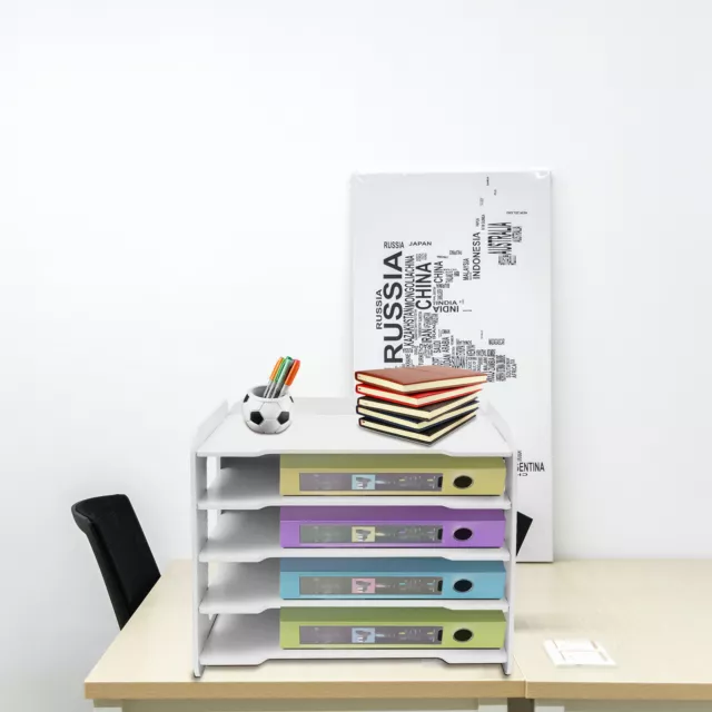 5-Tier Schreibtisch Organizer Stapelbares A4 Dokumentenablage Aktenaufbewahrung