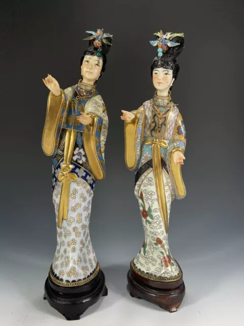 Vietnam Vietnamese Polychrome Ceramic Ladies possibly Nguyen Thanh Le Studios