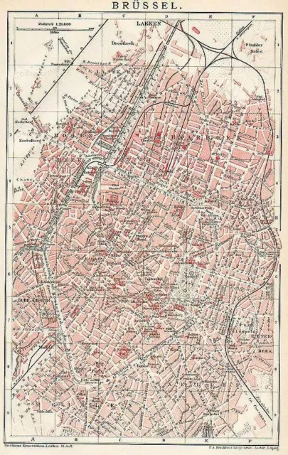 Bruxelles Saint-Gilles Schaarbeek Plan 1894 Saint-Josse-Ten-Noode Molenbeek