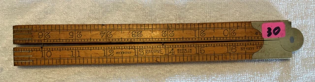 Vintage RABONE No 1377 Boxwood & Brass 36 inch Carpenter's Ruler 30 Vintage RABONE No 1377 Boxwood & Brass 36 inch Carpenter's Ruler 30