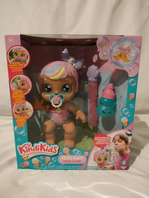 Kindi Kids Poppi Pearl: Bubble 'N' Sing Official Bubble Blowing Baby Doll