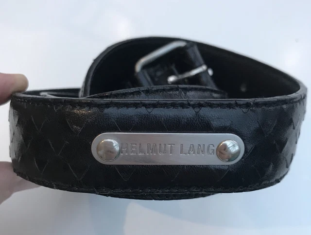 HELMUT LANG snake skin emboss belt 04aw HELMUT LANG VINTAGE Black