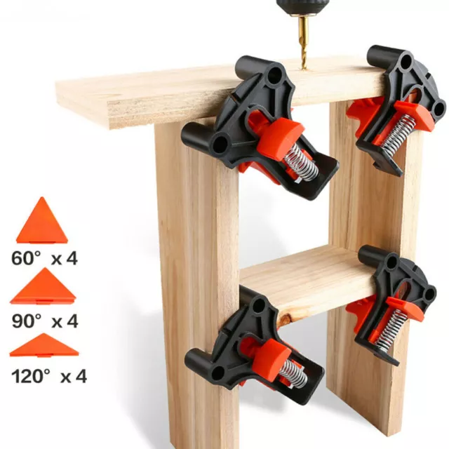 4X 60° 90° 120° Right Angle Clamps Corner Clamp Tools For Carpenter Wood-working