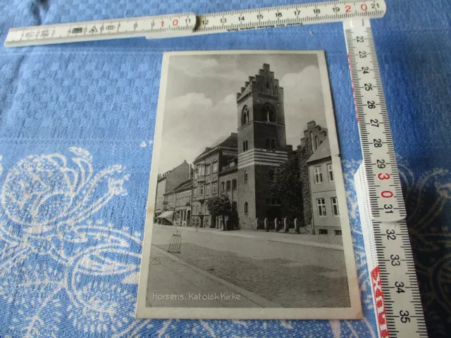 AK Horsens Kirke Briefmarken Rarität mit Pillau Ostpreussen 1937