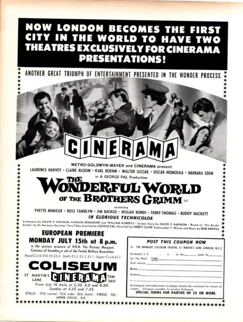 Framed Movie Advert 11X8" The Wonderful World Of The Brothers Grimm