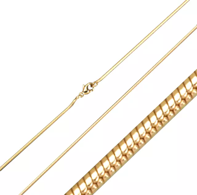 42cm Schlangenkette echt Silber 925/- mit Gelbgold vergoldet Halskette Collier