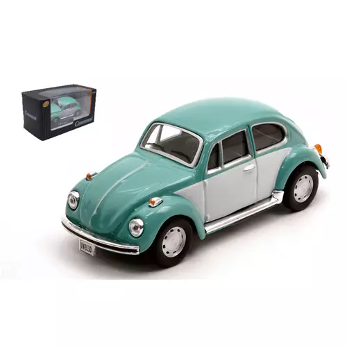 VW BEETLE 1303 CLASSIC 1973 GREEN WHITE 1:43 Cararama Auto Stradali Die Cast