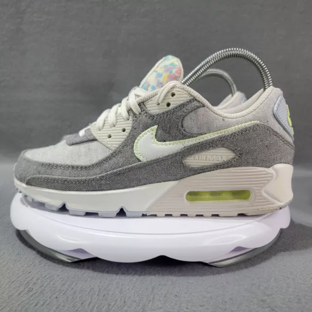 Size 6 Mens Or Womens 8 - Nike Air Max 90 Recycled Canvas Gray Athletic Shoes