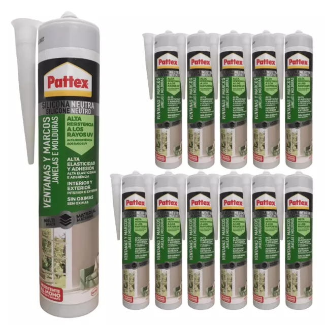 Vitres & Porte Silicone De Pattex Construction pour Intérieur & '12 X 280ml -