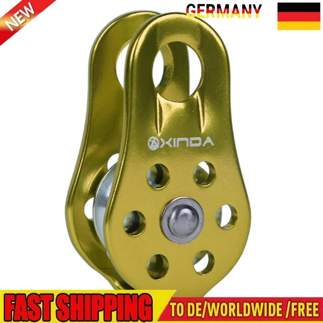 QINGCHU Seilrolle Umlenkrolle 20 kN - Kletterrolle Aluminium Außenlager Heben vo