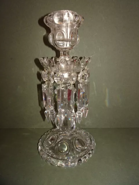 Baccarat.Grand bougeoir en cristal.Estampillé.H : 29.5 cm.Chandelier,flambeau.1.