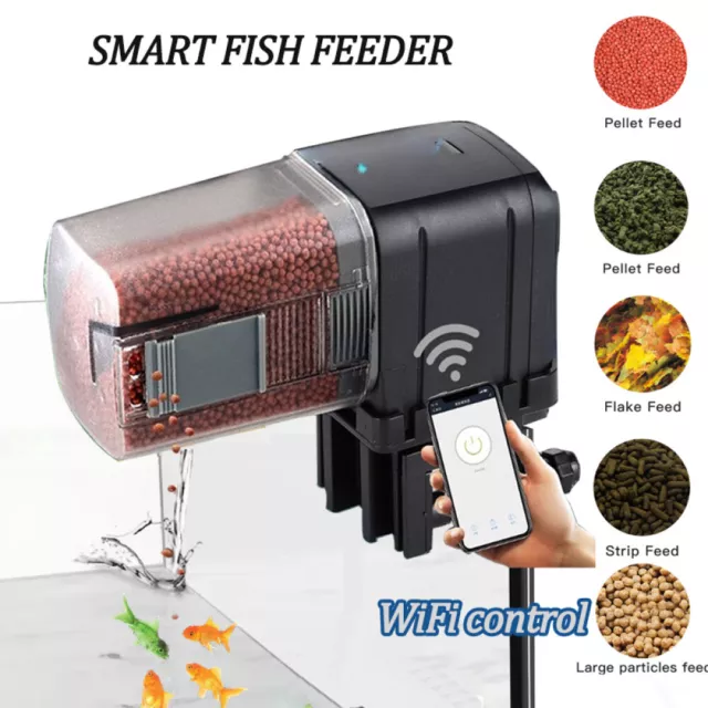 WiFi Automatic Fish Food Feeder Pet Feeding Aquarium Tank Pond Auto Dispenser AU