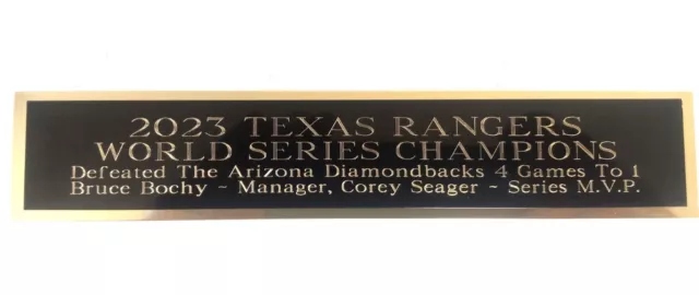 Texas Rangers 2023 World Series Baseball Jersey Display Case Nameplate 1.5" X 6"