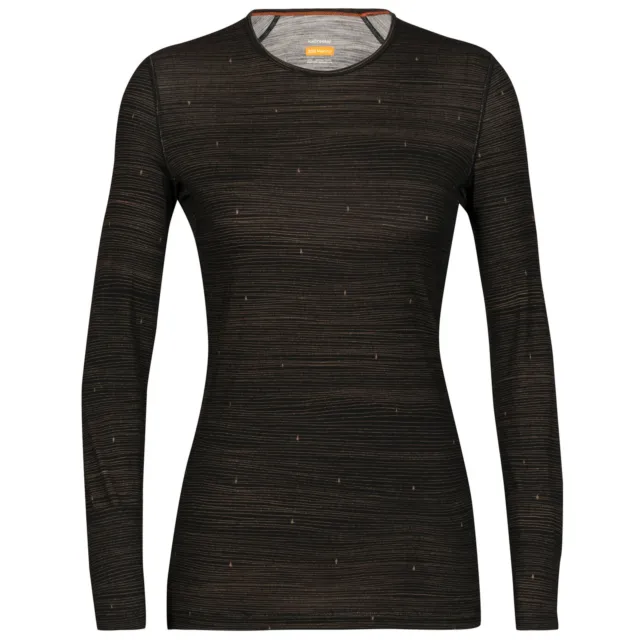 Icebreaker Wmn 200 Oasis Long Sleeve Crewe Ski Tracks- Merinowolle Unterwäsche