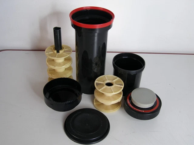 N.2 KIT DI SVILUPPO PATERSON TANK SYSTEM4 PELLICOLE 35MM e 120 + N.5 SPIRALI