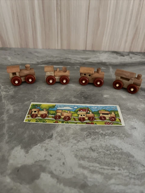 KINDER SERIE TRENI LEGNO RUOTE GRANDI + BPZ. K96 N. 127-128-129-130 ...