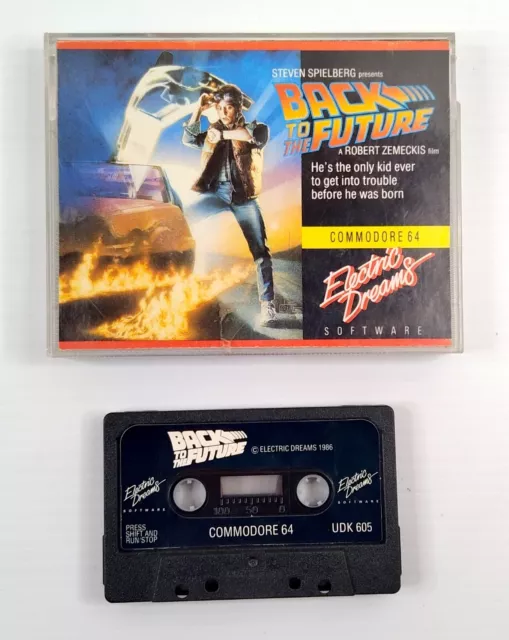 Commodore 64 Back to the Future Vintage Video Game Cassette LARGE JEWEL CASE